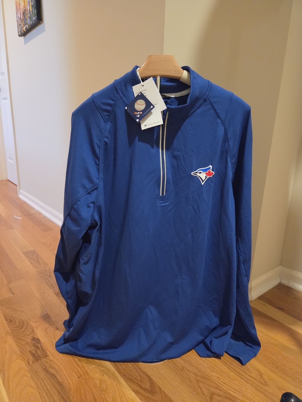 NWT Levelwear Toronto Blue Jays Theory Quarter Zip Pullover Men’s L - Picture 2 of 6